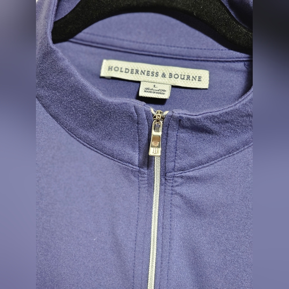 Holderness & Bourne Mens Large The Westland Navy 1/4 Zip Blue Pullover G… - Picture 6 of 10